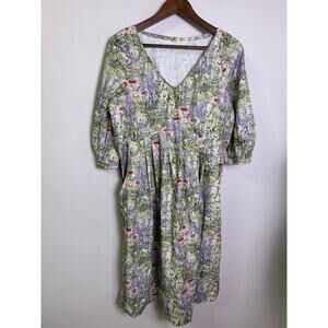 Vintage Cottagecore Handmade Wildflower Prairie Dress Pockets Floral Midi (1XL?)
